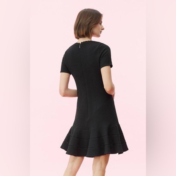 NWT $395 REBECCA TAYLOR  Stretch Texture Little Black Dress Black Size 4 - Picture 2 of 11